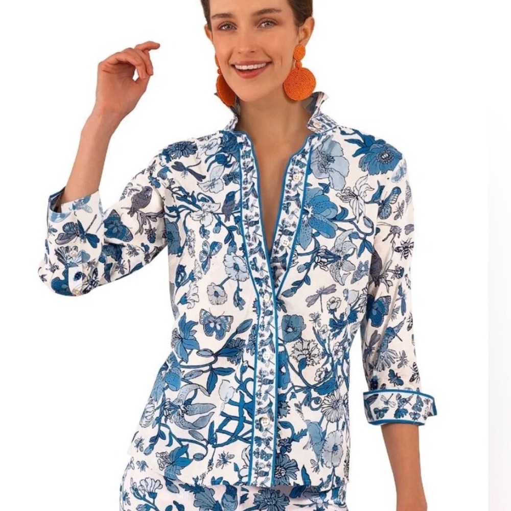 Gretchen Scott Top . Button down shirt. NWT L